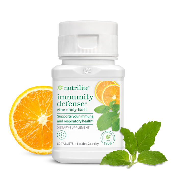 Defensa inmunológica Nutrilite™ con zinc y albahaca sagrada - 60 tabletas